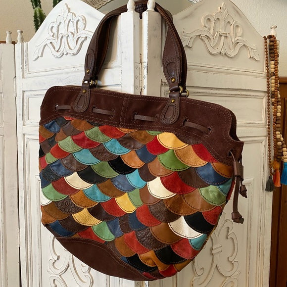 Lucky Brand Handbags - Lucky Brand Beautiful Boho Suede Patchwork Purse